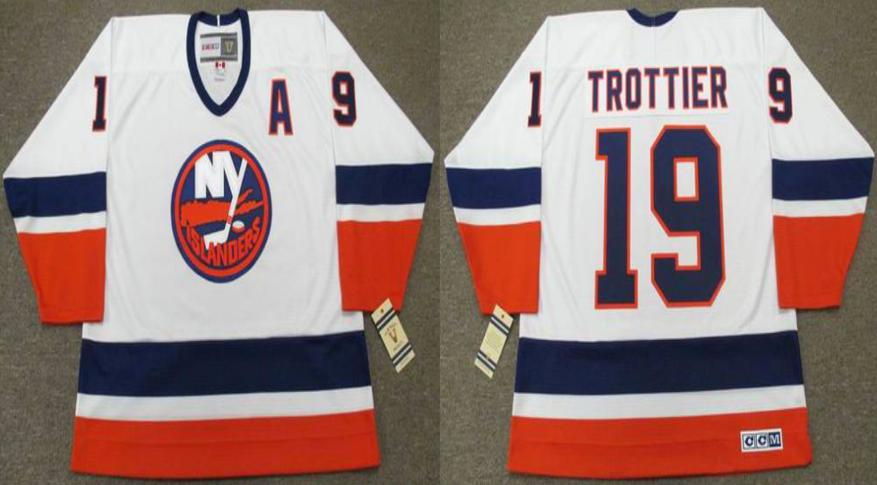 2019 Men New York Islanders #19 Trottier white CCM NHL jersey